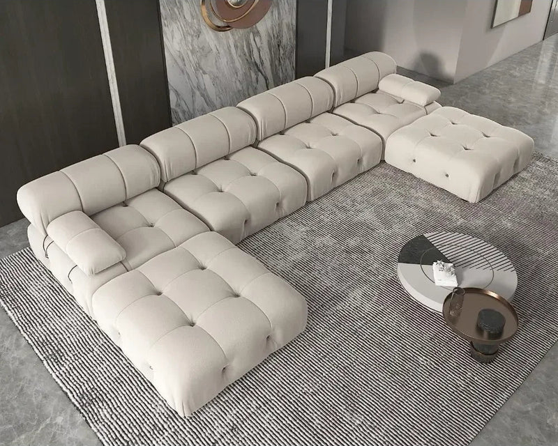 High-End Velvet Lounge Sofa – Stylish Curved Design for Living Rooms
